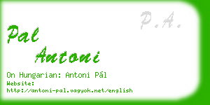 pal antoni business card
